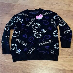 Black and Purple beetlejuice S Sweater nwt
